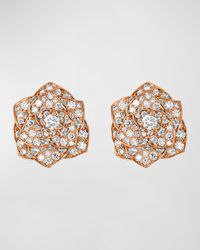 Piaget - Rose 18k Rose Gold Pave Diamond Stud Earrings - Lyst