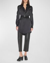 FRAME - Gillian Long-Sleeve Silk Mini Dress - Lyst