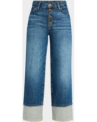10 Crosby Derek Lam - Cropped Straight-Leg Cuffed Denim Jeans - Lyst