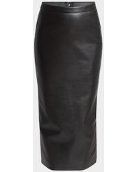 Givenchy - Leather Godet-Back Midi Pencil Skirt - Lyst
