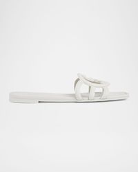 Gucci - Palma Gg Rubber Flat Slide Sandals - Lyst