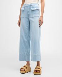 FRAME - The 70S Patch Pocket Crop Straight Jeans - Lyst