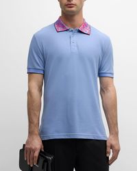 Versace - Polo Shirt With Animalier Collar - Lyst