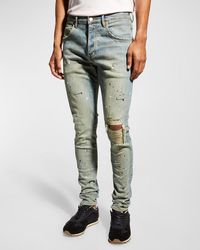 Purple - Dropped-Fit Distressed Jeans - Lyst