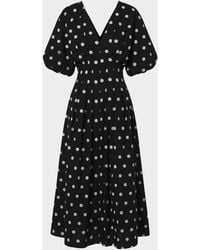 Nicholas - Vicky Pleated Polka Dot Midi Dress - Lyst