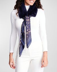 Pia Rossini - Maxine Scarf With Faux-fur Collar - Lyst