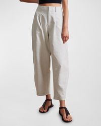 Apiece Apart - Bari Cropped Linen Trousers - Lyst