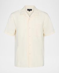 Vince - Union Stripe Cotton Loop-Collar Short-Sleeve Shirt - Lyst
