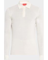 Isaia - Cashmere-Silk Polo Sweater - Lyst