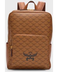 MCM - Lauretos Coated Canvas And Leather Backpack - Lyst