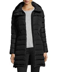 Moncler Flammette Puffer Coat W/ Packable Hood - Black