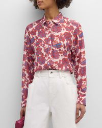 Xirena - Beau Floral-Print Button-Down Cotton-Silk Shirt - Lyst