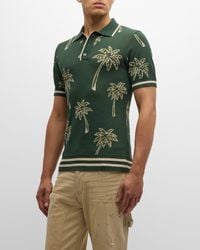 SER.O.YA - Calan Palm Jacquard Polo Shirt - Lyst