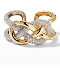 Verdura - Yellow Gold And Platinum Diamond Infinity Knot Bracelet - Lyst
