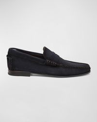 Santoni - Ikangia Suede Penny Loafers - Lyst
