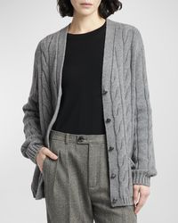 Loro Piana - Napier Cashmere Cable-knit Cardigan - Lyst