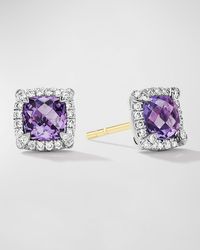 David Yurman - 5Mm Chatelaine Pavé Bezel Stud Earrings With Gemstone And Diamonds - Lyst