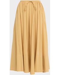 By Malene Birger - Pheo Ruched A-Line Organic Cotton Midi Skirt - Lyst