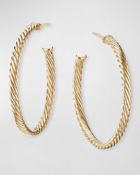 David Yurman - 18k Cablespira Hoop Earrings, 1.5" - Lyst