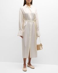 Rohe - Long-Sleeve Silk Wrap Dress - Lyst