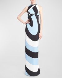 Emilio Pucci - Abstract-Print Open-Back Sleeveless Maxi Dress - Lyst