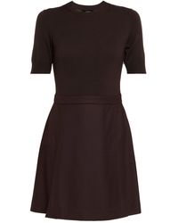 Theory - Short-Sleeve Combo Mini Dress - Lyst