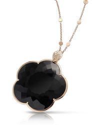 Pasquale Bruni - Ton Joli 18k Rose Gold Black Onyx Flower Pendant Necklace With Diamonds, 36"l - Lyst