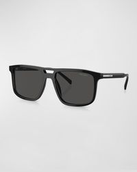 Prada - Double-Bridge Acetate Rectangle Sunglasses - Lyst