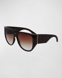 Ferragamo - Gancini Tea Cup Bio-Resin Butterfly Sunglasses - Lyst