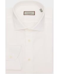 Canali - Apos;S Cotton And Linen Solid Dress Shirt - Lyst
