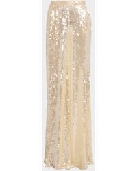 LAPOINTE - Sequined Mesh Wide-Leg Pants - Lyst