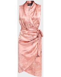 Kiton - Sleeveless Floral-Print Silk Wrap Dress - Lyst