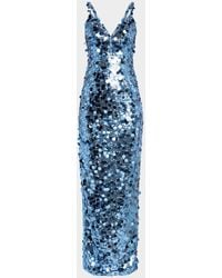 Bronx and Banco - Allegra Deep V-Neck Sequin Column Gown - Lyst