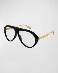 Gucci - Acetate And Metal Oval Sunglasses - Lyst