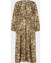 Max Mara - Coccole Floral Silk Belted Midi Dress - Lyst