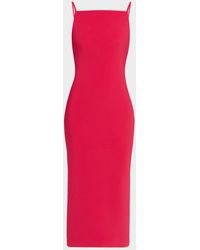 Givenchy - Sliced Square-Neck Sleeveless Midi Dress - Lyst