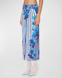 Jean Paul Gaultier - Flower Body Morphing Print Jersey Maxi Skirt - Lyst