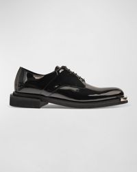 Les Hommes - Metal Toe Patent Leather Oxfords - Lyst