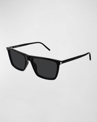 Saint Laurent - Sl 668 Acetate Rectangle Sunglasses - Lyst