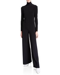 black long sleeve turtleneck jumpsuit