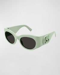 Gucci - Gg Plastic Round Sunglasses - Lyst