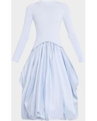 Jonathan Simkhai - Kenlie Mixed Media Bubble Midi Dress - Lyst