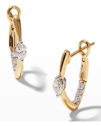 Frederic Sage - Yellow Gold Small Marquise Center Polished Front Diamond Hoop Earrings - Lyst