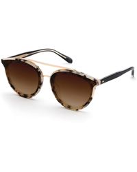 Krewe - Clio Oval Acetate Sunglasses W/ Overlay Nylon Lenses - Lyst
