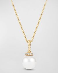 David Yurman - Solari Pendant Necklace With Diamonds And Pearl In 18k Gold - Lyst