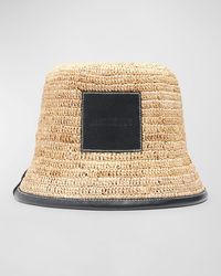 Jacquemus - Le Bob Soli Raffia & Black Leather Bucket Hat - Lyst