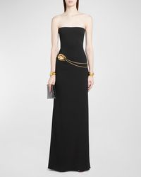Tom Ford - Stretch Sable Strrapless Evening Dress With Cutout Detail - Lyst