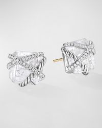 David Yurman - Cable Wrap Stud Earrings With And Diamonds - Lyst