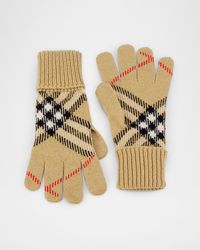 Burberry - Check Cashmere-Blend Gloves - Lyst