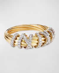 David Yurman - 18k Helena Diamond 8mm Wrap Ring, Size 9 - Lyst